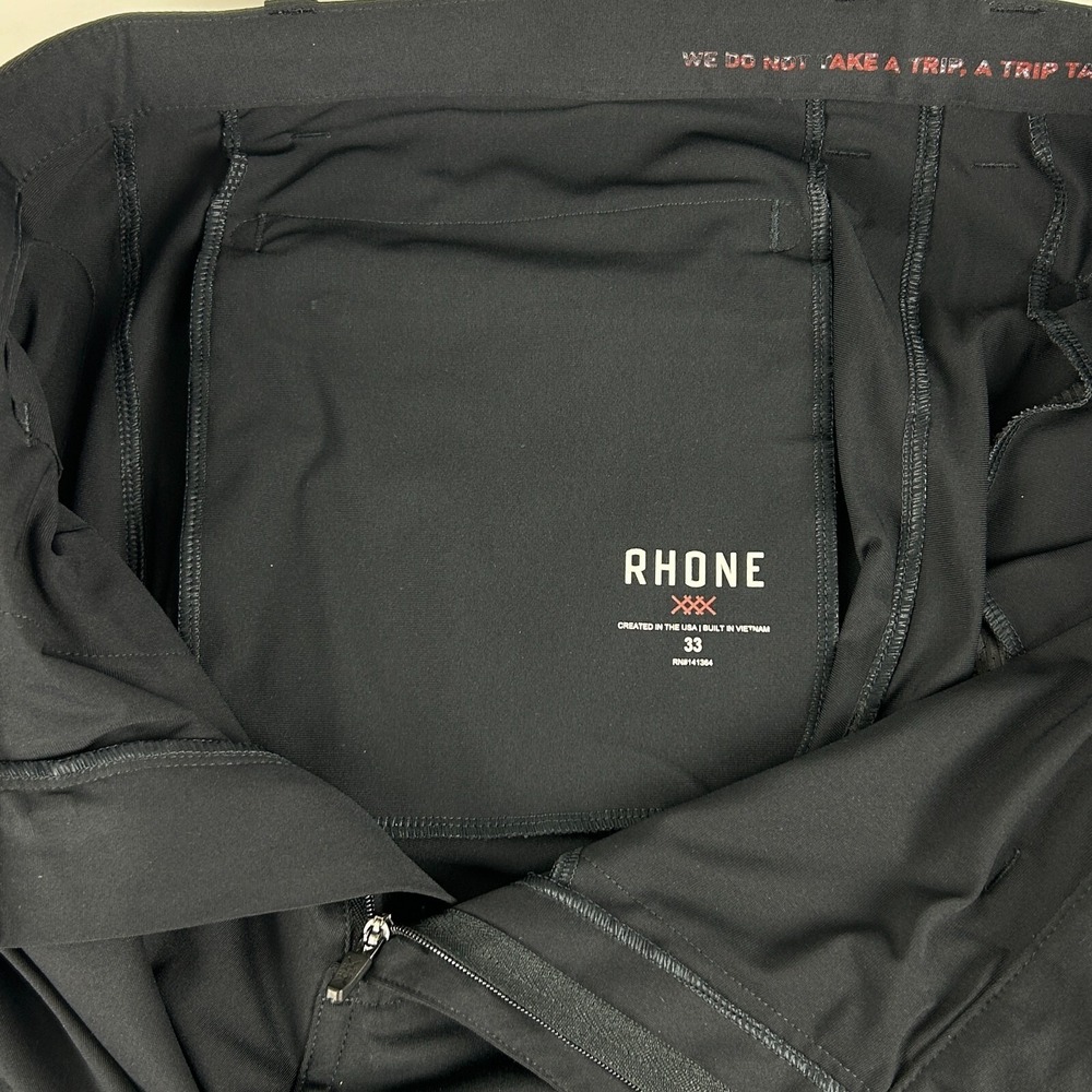 Rhone Commuter Pants Mens 33 (Actual 34x32) Black Stretch Chino Straight - Picture 6 of 15